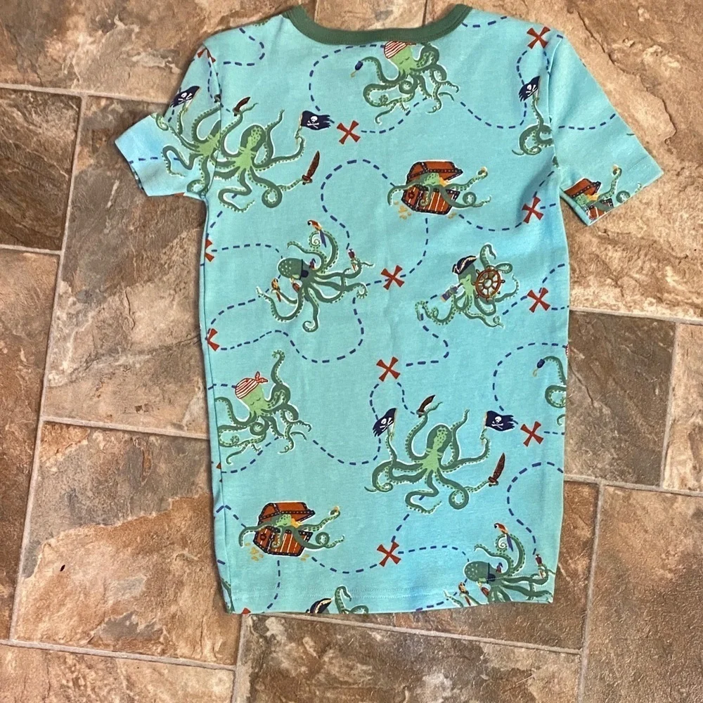 Fish Stix Kids Sea Explorer Size 10 Pajama Set - Aqua and Forest Green